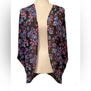 Black Floral Kimono Lightweight